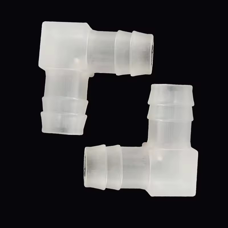 Non-toxic Plastic L Shape Pagoda Elbow 2 Way Equal Barbed Tubing Adapter for Lab Water Liquid Transfer