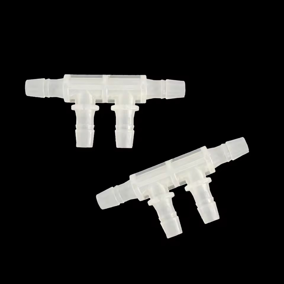 4-Way Plastic Double Branch Tee Pipe Fittings 5.6mm Barbed Tube 5.6mm Barb Hose Barb Tubing Connector with Cutting Service