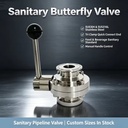 Sanitary Butterfly Valve Manual Clamp Connection or Welding DIN SMS Standard