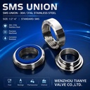 SMS Unions Hygienic Unions Swedish Standard SMS 1145 Unions for Food Industry 1/2 in-6 in all Size in Stock