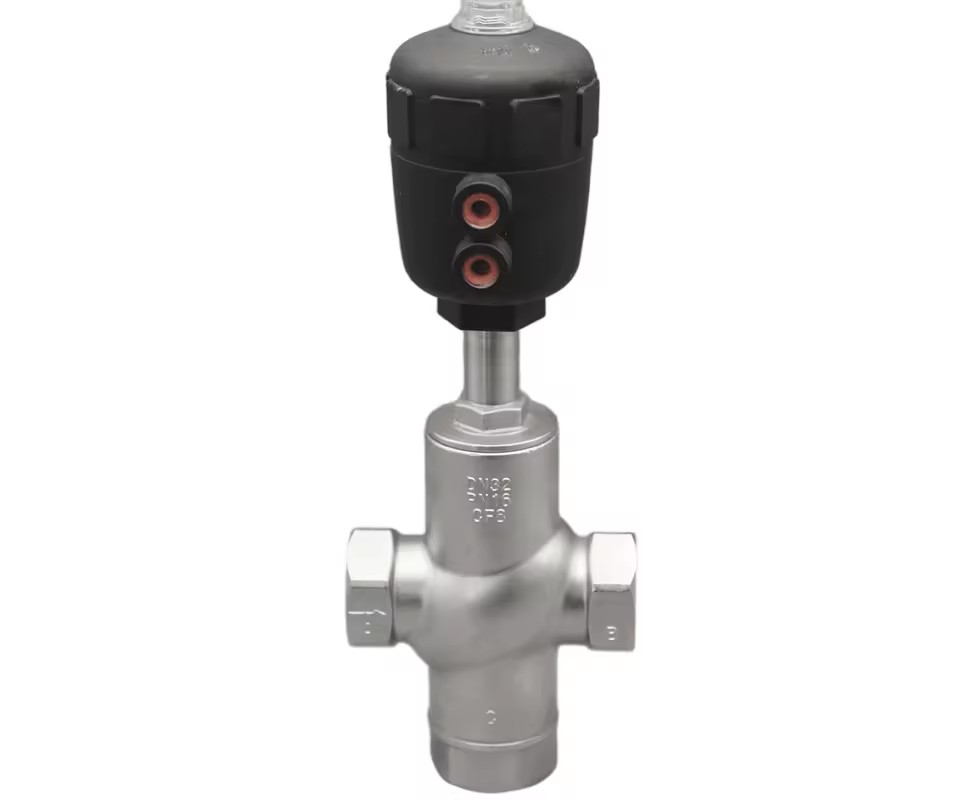 High Quality Brand Stainless Steel Pneumatic Flanged Three-Way Angle Seat Valve Customizable 1 Year Warranty Normal