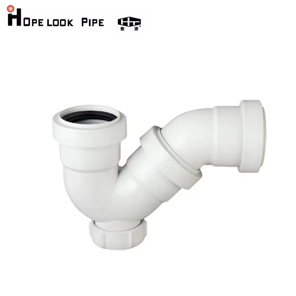 HONGTIAN Brand Polypropylene PP Super Quiet Ultra Quiet Drain Pipe P Type Trap 13L/S Flow Rate From Shanghai