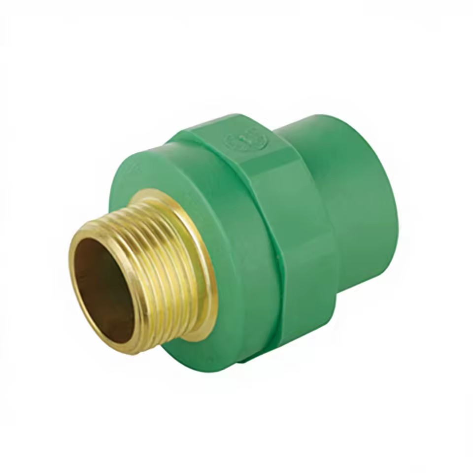 PPR PVC Water Supply Pipes External Thread Plug Fittings 160mm 4m Length Straight Male Hexagon Head