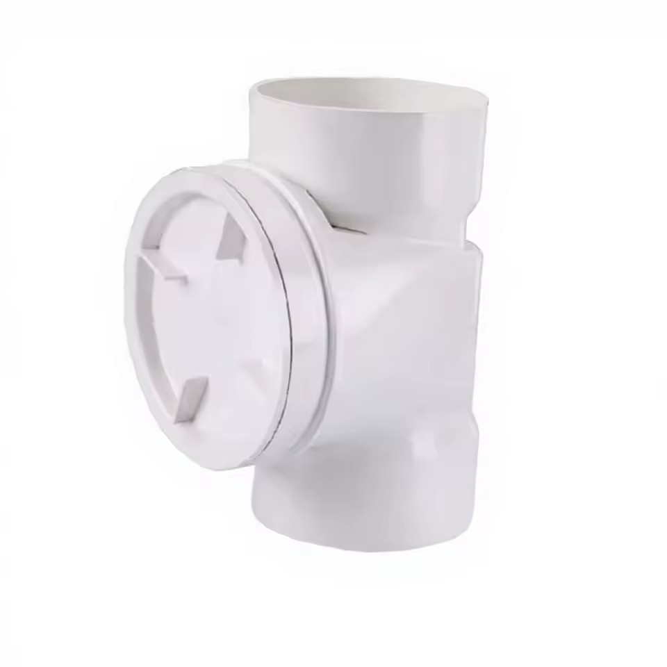 High-Pressure Polypropylene Welded Riser Inspection Port Fitting NPT/BSPT Thread 4 Length for Drainage Water Systems Smooth