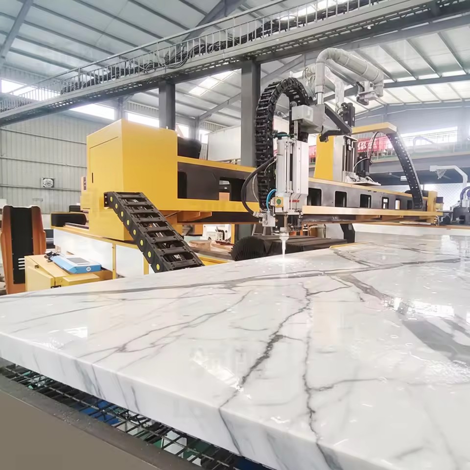 Five Axis CNC Water Jet Marble Stone Slab Cutting Machine Motor Engine for High-Accuracy Kitchen Countertop Machining (400mm