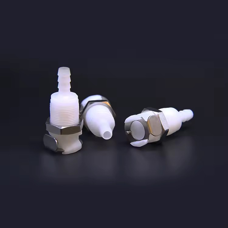 Big Flow 1/4" Straight Through Female Plastic Quick Release Coupling Panel Mounting Disconnection Hydraulic Connector BL1604PH