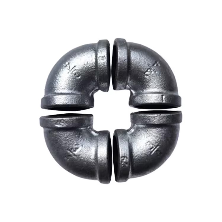 Good Quality Malleable Cast Iron Zinc Plated Tube Connector Elbow 90 Degree Fittings for Water Pipe System