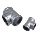 Factory Wholesale Price Malleable Cast Iron Tube Connector Tee Pipe Fittings Zinc Plated for Water Pipe System Customized