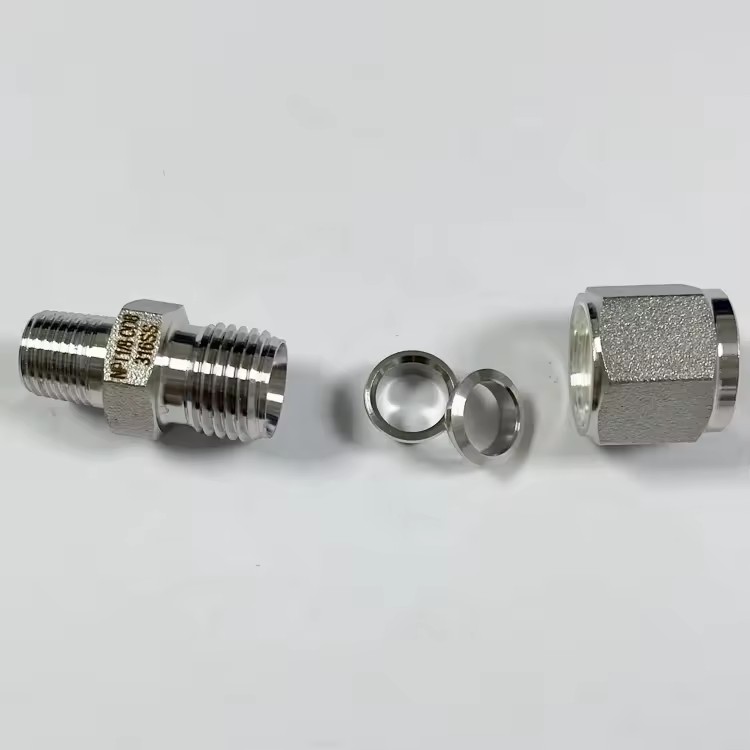 Male Connector Double Ferrule 316 Stainless Steel Tube Fitting