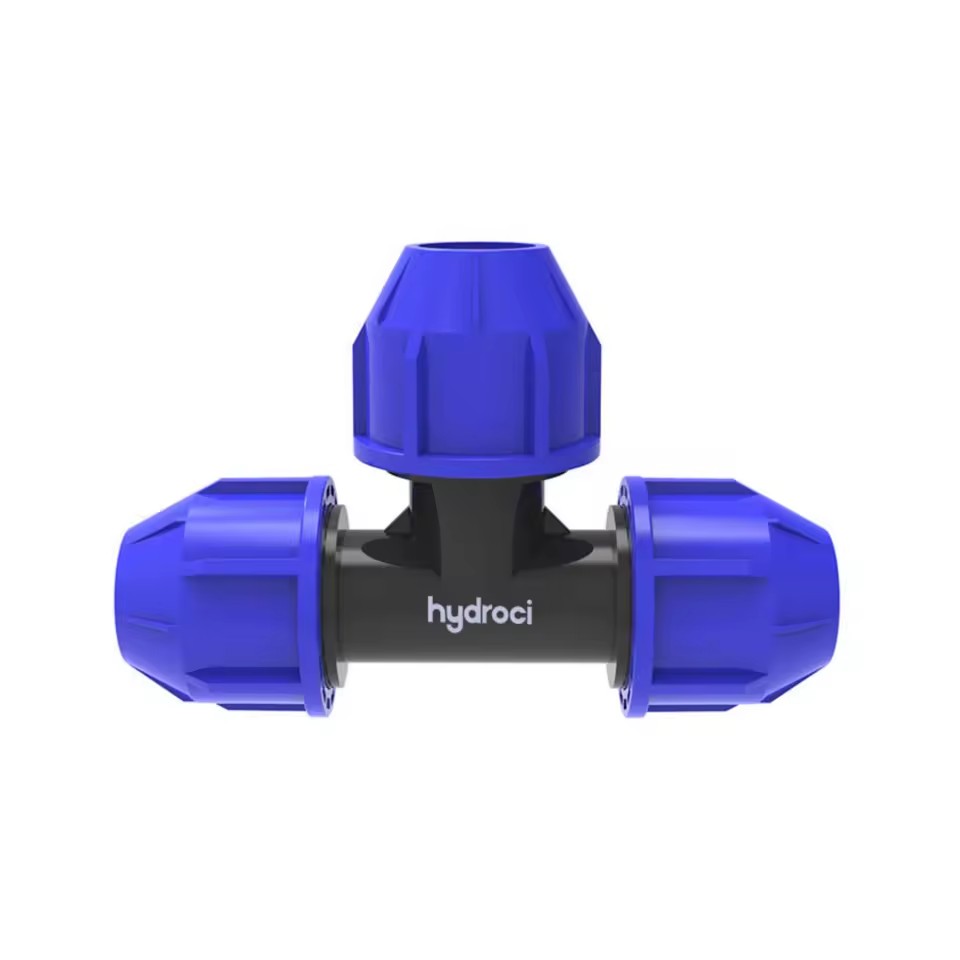 PP Compression Fitting Tee High Pressure Eco-Friendly Durable Connect PEHD Pipes for Potable Water and Irrigation Systems