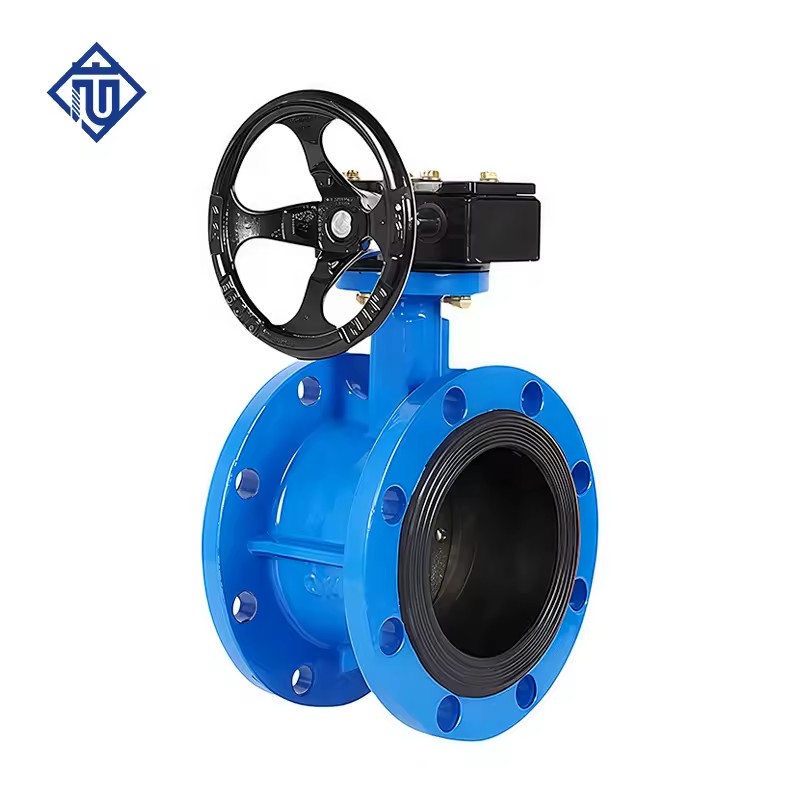 Ductile Iron Worm Gear Centerline EPDM Soft Seal Flanged Butterfly Valve