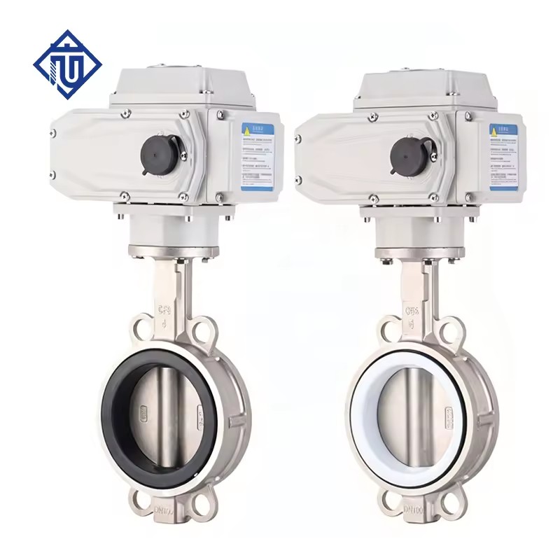 304 Stainless Steel Electric Actuated Soft Seal Wafer Butterfly Valve