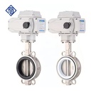 304 Stainless Steel Electric Actuated Soft Seal Wafer Butterfly Valve