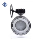PTFE Lined Stainless Steel Flanged Worm Gear Butterfly Valve for Chemical Industry