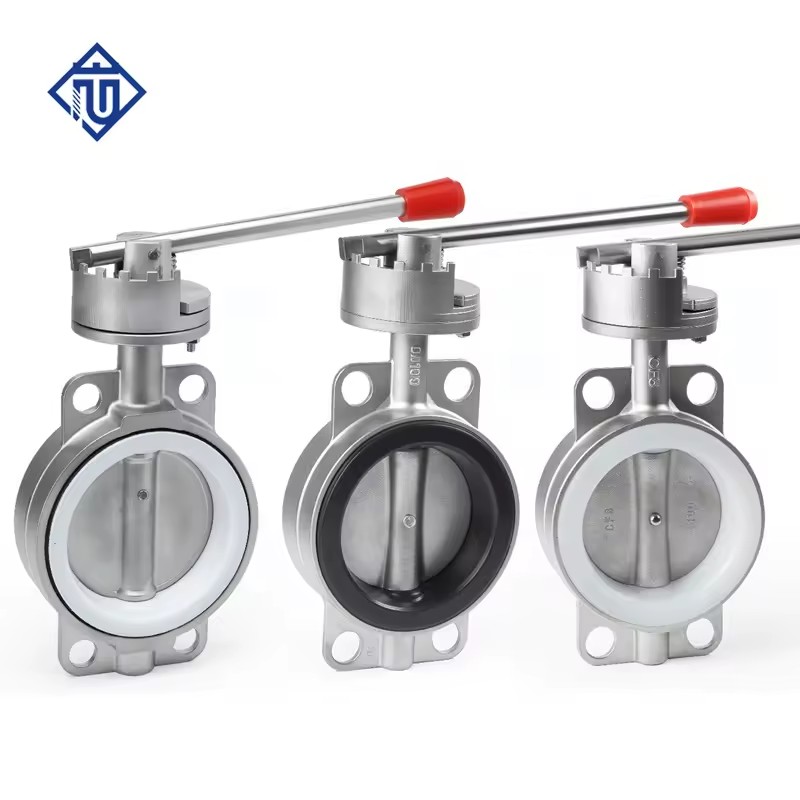 Stainless Steel Manual Soft Seal Wafer Butterfly Valve DN50 DN80 DN100