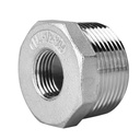 304 Stainless Steel Hexagonal Bushing with Smooth Surface Internal Thread Female Connection for Pipe Fittings