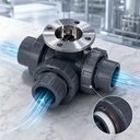 Electric Three Way Motorized Ball Valve DN20 PVC UPVC PN10 Flow Control Water OEM RDNT-400
