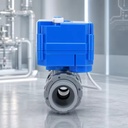Factory in Stock OEM Electric 2-Way Ball Valve with Double Unions CPVC/PVDF IP67 High Temperature Water Control