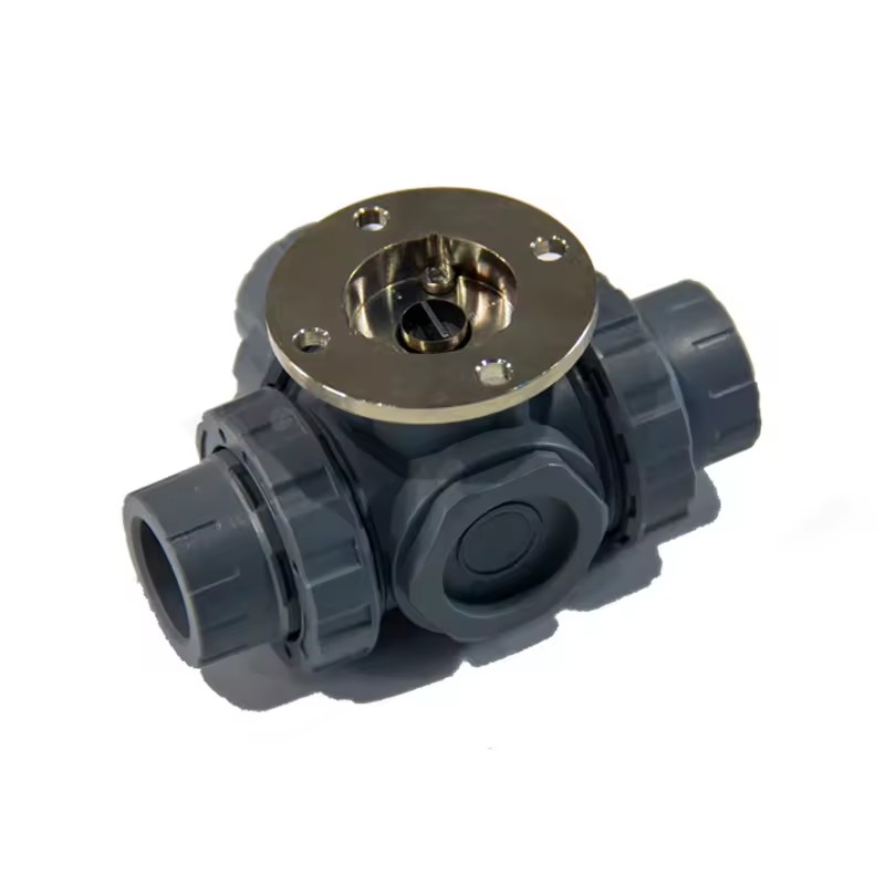 Electric PVC Three-way Ball Valve DN25