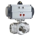 ANSI/GB Pneumatic 3-way True Union NPT Internal Thread Ball Valve SS304/316 PN10/PN16 Water General Application OEM