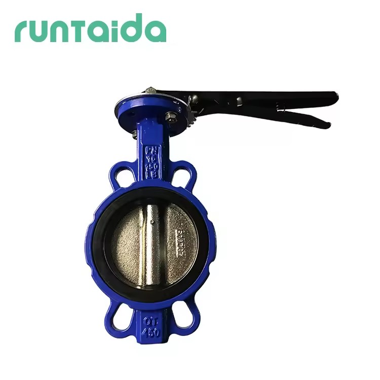 4 Inch Handle Lever Cast Iron Manual Soft Seal Wafer Type butterfly Valve
