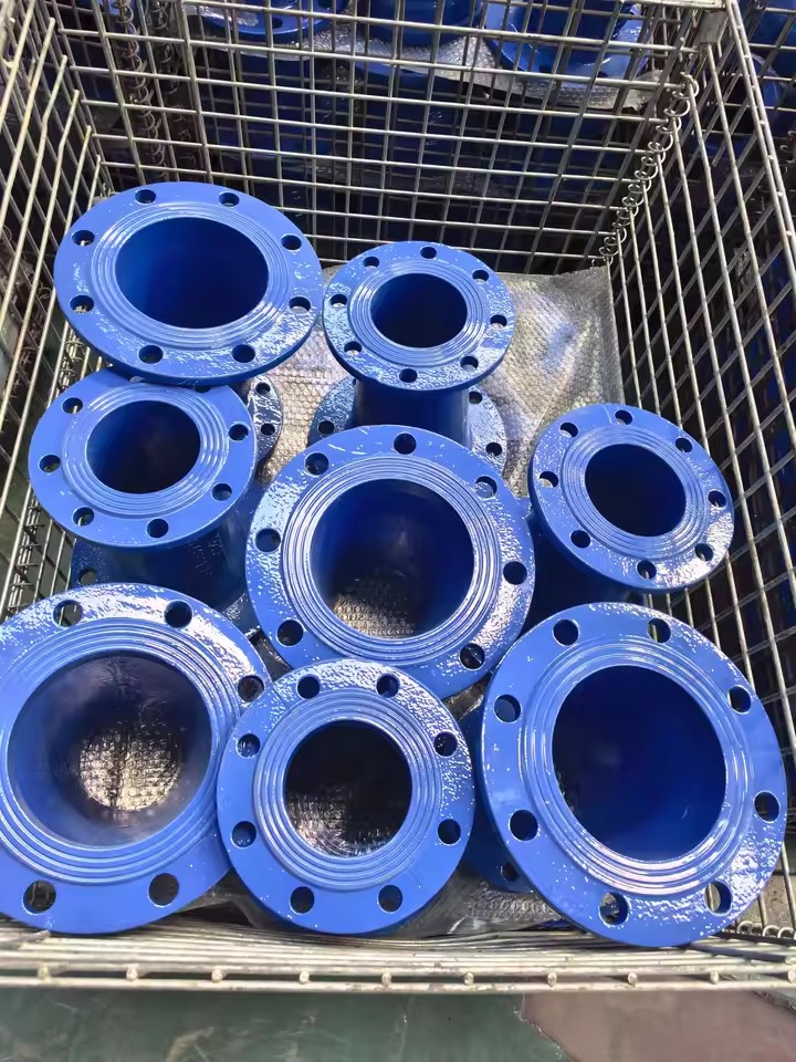Ductile Iron Double Flange Reducer Inner Outer Epoxy Powder Coated Potable Non Toxic Smooth Bright Concentric Joint
