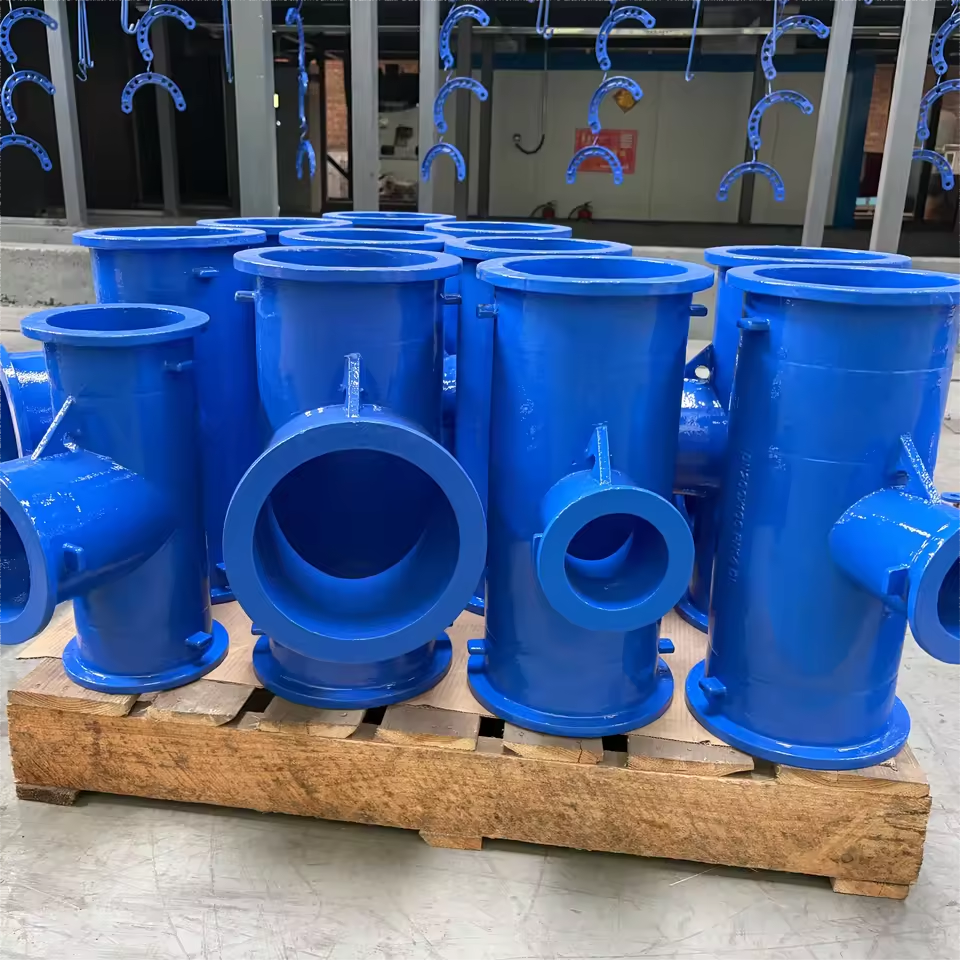 High Quality Nodular Cast Iron Loose Flange Tee PN16/10 Compatible with ANSI/BS/DIN Standard Pipe