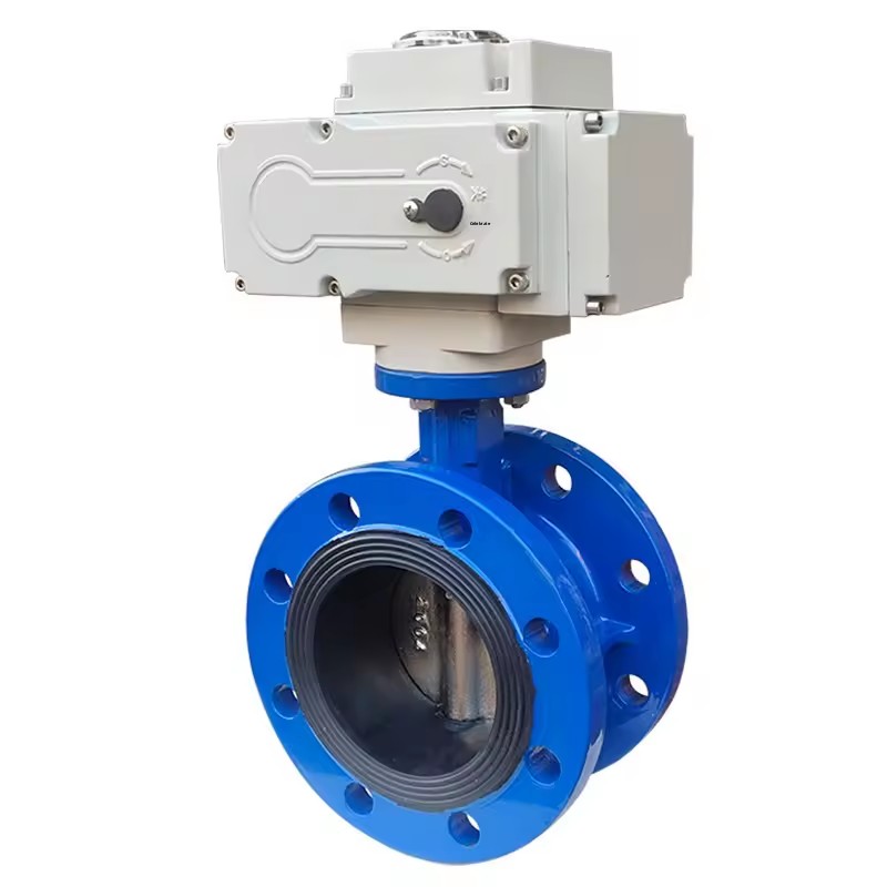 Electric Butterfly Valve Flange Explosion-Proof 220V Water Supply Drainage Gas Rubber Clamp Valve Switch Regulating Valve Model