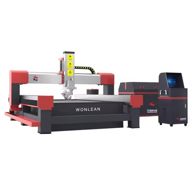 Cnc Waterjet Cutting Machine Ceramic 45 Degrees 3d 5 Axis Water Jet Cutter