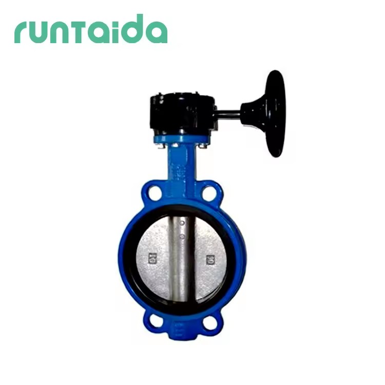 Factory Price Ductile Cast Iron Gearbox Wafer Type Butterfly Valve