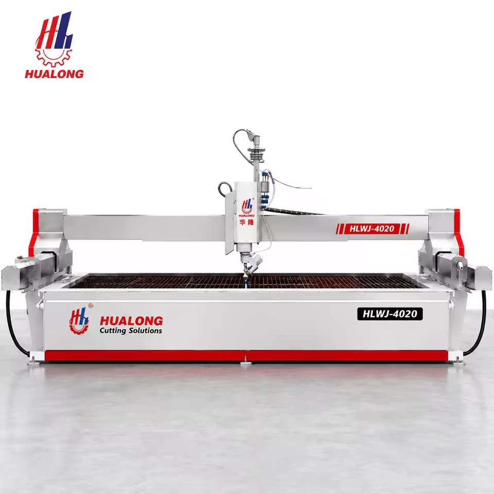 HLWJ-4020 5 Axis Cnc Water Jet Cutter Abrasive Cut Mosaic Stone Tile Waterjet Marble Cutting Machine
