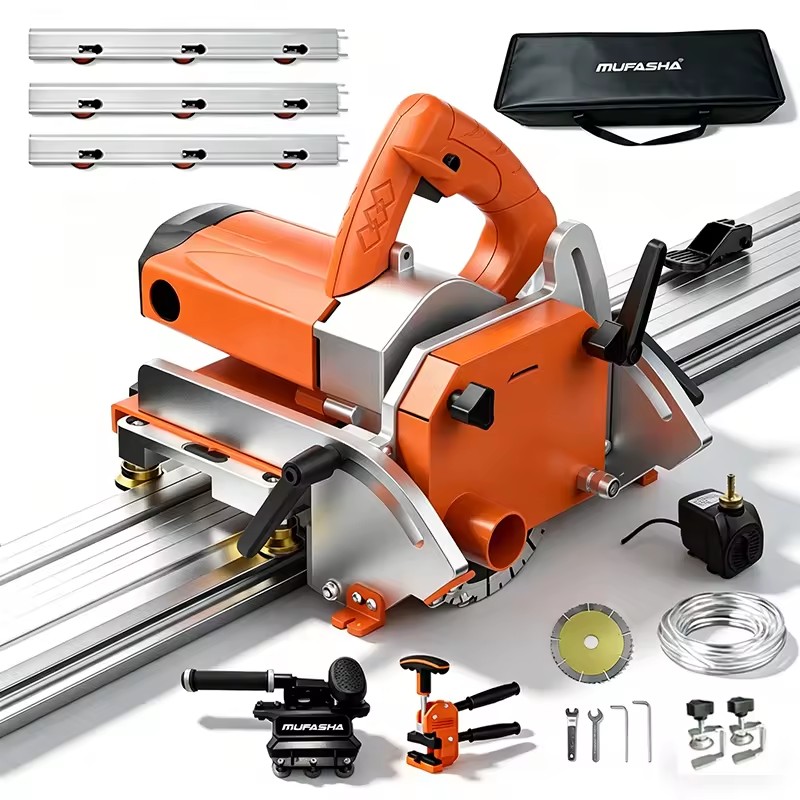 MUFASHA Professional 3000mm Electric Dust-Free 1400w Tile Cutter Straight Chamfer Miter 55/45/90 Water Jet Porcelain