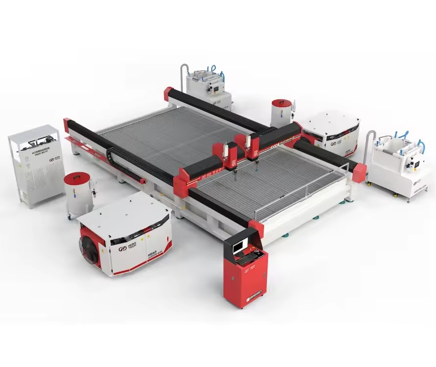 HEAD 3060 AB5 Axis Waterjet Cutting System CNC Machine for Stone Slab Processing
