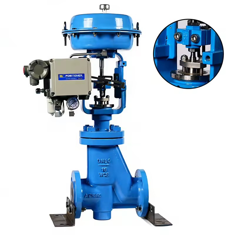 Pneumatic Fluorine Lined Control Regulator Valve ODM OEM Through-Type Motorized Control Valve