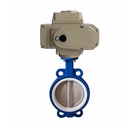 DN100 PN16 Cast Iron/ductile Iron Hard Valve Seat Wafer butterfly Valve with Electric Automatic Water Valve