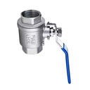 Two-Piece Stainless Steel Threaded Ball Valve DN15-DN50 Manual Water Pressure Regulator 16/25MPa Medium Temperature Silver