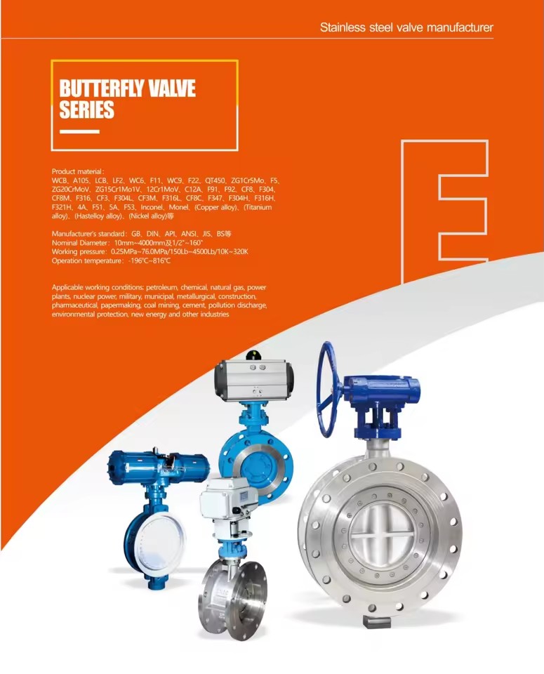 American Standard Manual High Temperature Stainless Steel Flange Butterfly Valve for Water Gas Oil