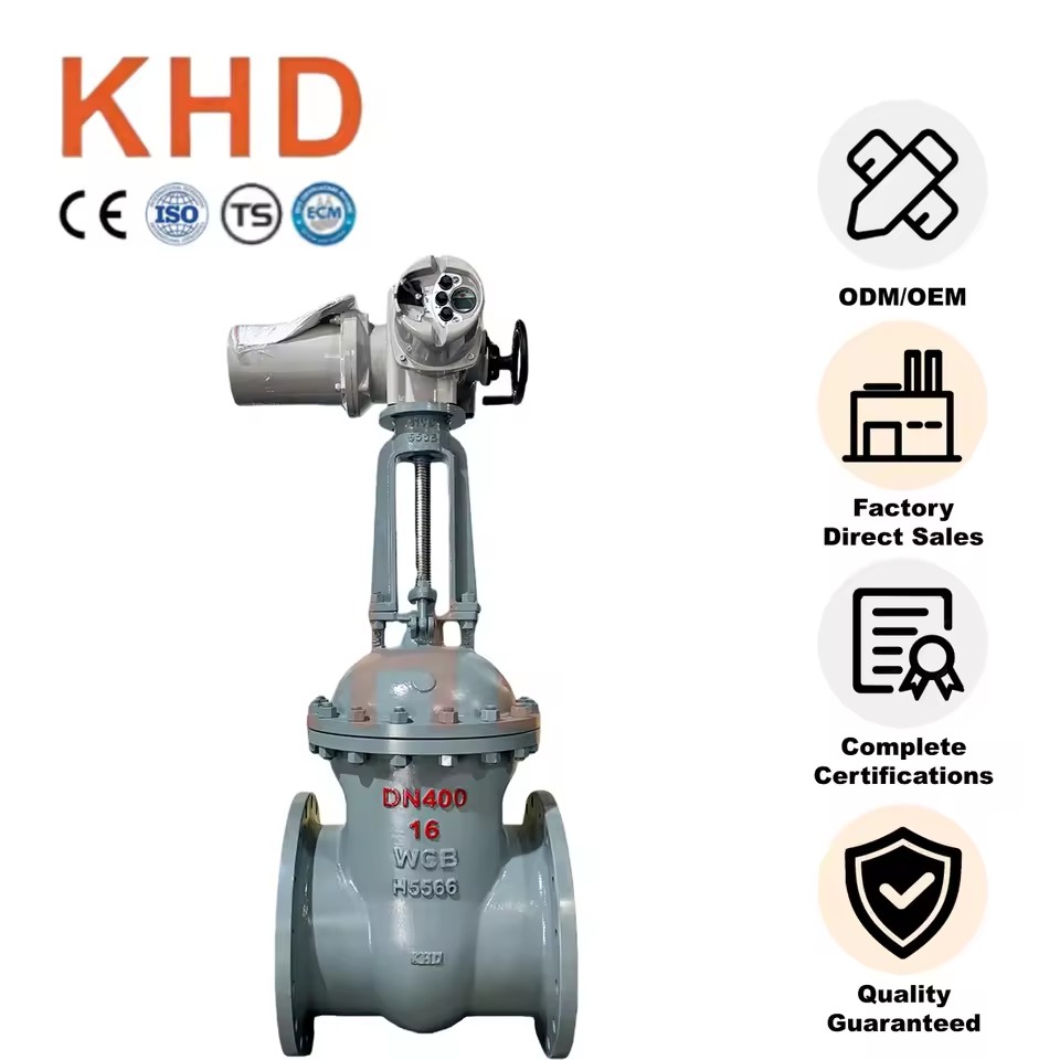 Factory Electric Gate Valve DN400 PN16 Flanged WCB Carbon Steel Good Corrosion Resistance Valve Hydraulic Actuator Available