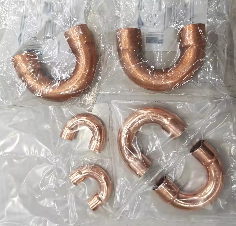 All Type Pure Copper High Pressure Smooth Surface Pipe Fitting Welding Elbow Tee Connector for Air Conditioner Refrigerator