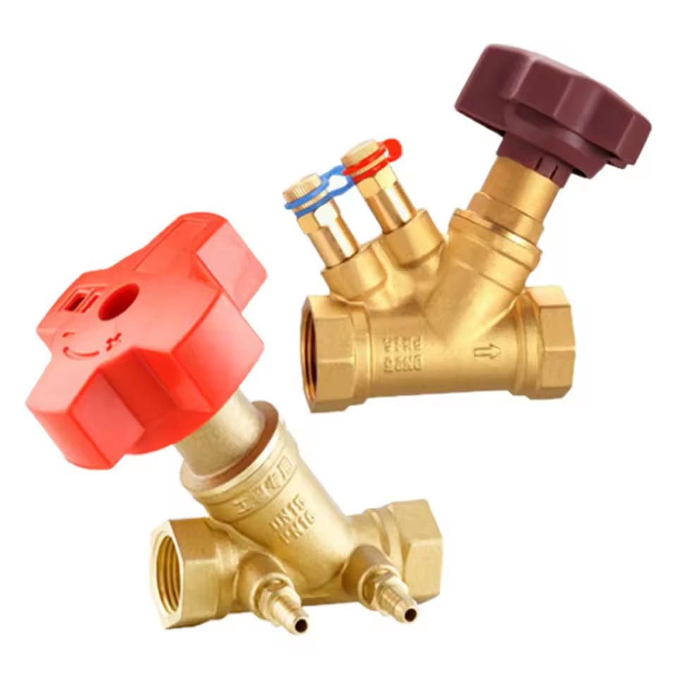 DN32 Static Digital Lock Regulating Flow Brass Balance Valve for Central air Conditioning Water System