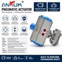 AT Series Pneumatic Rotary Actuator DA63 SR75 Valve Control Component for Food Beverage and Water Treatment Industry