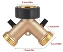 2-Way Hose Distributor Garden Irrigation Distributor Brass Connector Converter Garden Water Pipe Diverter Y Type