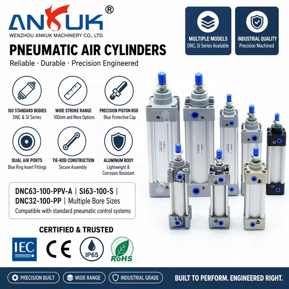 SC Series Air Cylinder SC63x150 SC80x125 SC100x100 SI32x50 Standard Type for Packaging Machinery and Cutting Equipment