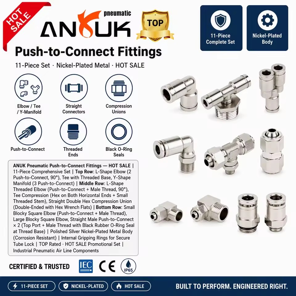 PU Series Pneumatic Fitting Push in Air Straigh Fitting SS Push Quick Connect Fitting