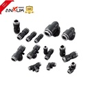ANRUK British Plastic Pneumatic Reducer Elbow Fitting G3/8 To G1/4 Thread 10mm Tube One-touch Fittings