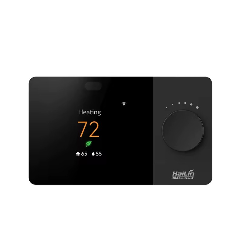 Digital Programmable Smart WiFi Thermostat Remote Control Smart Fan Coil Thermostat Black Work With Alexa Google Assistant