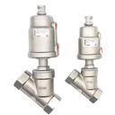 JTAIV Stainless Steel Threaded 2 Way Pneumatic Angle Seat Valves Base Media DN15 DN20 DN25 DN32 DN40 DN50 DN65 DN80