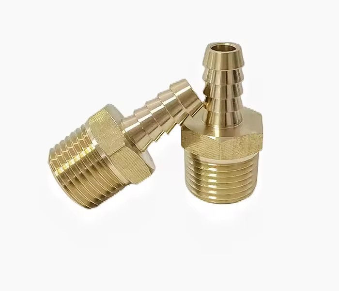 Pipe Fitting and Air Hose End Fittings 1/4" Barb X 1/2" NPT Female Thread Brass Male Pipe Adapter for Water Application