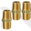 Brass Pipe Hose Fitting Straight Hex Nipple Fitting 1/4" NPT Female Thread Forged Smooth Surface