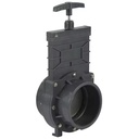 Plastic UPVC Dark Gray Knife Sliding Gate Valve with DIN ANSI JIS Standard